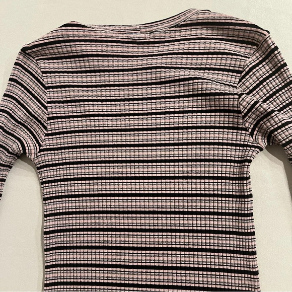 Revolve Monrow Ribbed Striped Knit 3/4 Sleeve Bodycon Midi Dress Women’s Size M - Picture 12 of 14